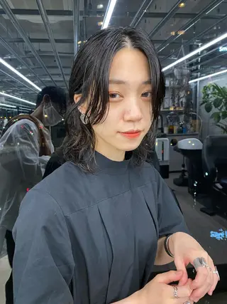 ミディアム パーマ 似合わせカット レイヤー/ボブのヘアスタイル