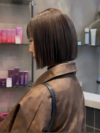 ショート カラー 髪質改善 ANFINI所属・ボブ・レイヤー 田中 励也のヘアスタイル