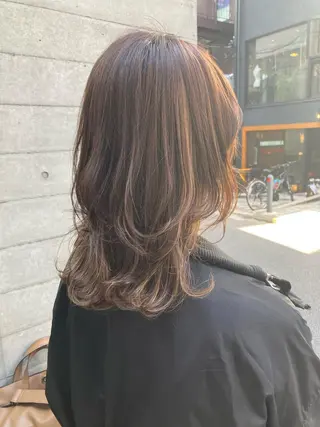 ミディアム ✨色持ちの良い艶 カラー✨蟹江真世のヘアスタイル
