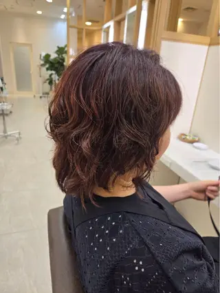 ミディアム カラー パーマ Maison de Beaut’e所属・舘 晴香のヘアスタイル