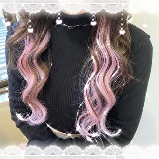 セミロング すみす🎀ヘアメ/ 艶カラー/エクステのヘアスタイル