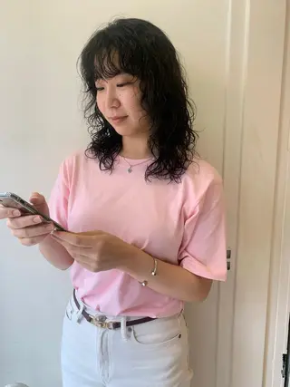 ミディアム カラー パーマ 【takk】 ナカヤママサヨシのヘアスタイル