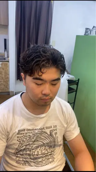 パーマ ヘアアレンジ メンズ メンズ特化 エシカル　松原大将のヘアスタイル