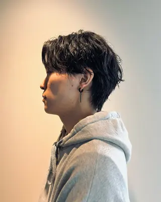 メンズ スパイキーショート 大人パーマ 丸山のヘアスタイル