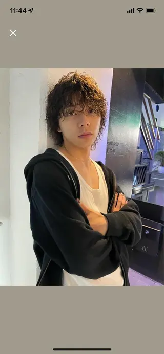 カラー パーマ メンズ スパイラルパーマ 🌐hina⭐️のヘアスタイル