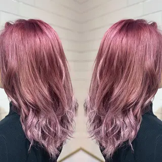 ミディアム カラー ヘアアレンジ 髪質改善×ハイトーン 中田啄也のヘアスタイル