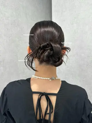 セミロング ヘアアレンジ v-lab studio所属・韓国レイヤーカット/ 艶カラー/ noaのヘアスタイル