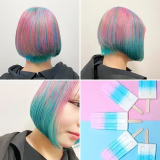 ショート カラー "PEPPU "所属・🌈推し色派手髪 ハイトーンShinのヘアスタイル