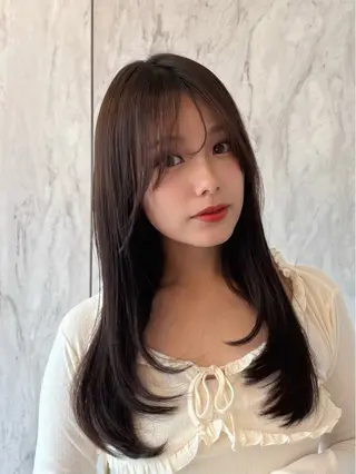 ロング 新宿/小顔レイヤー/ 顔まわり/西慶太朗のヘアスタイル