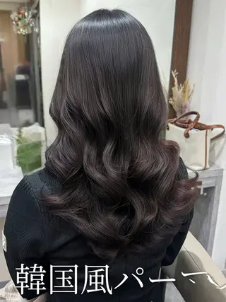 セミロング パーマ 韓国風パーマ/ヘア セット/店長みづきのヘアスタイル