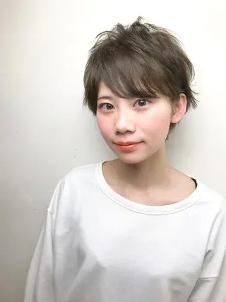 ショート カラー パーマ マツオカ ケンシロウのヘアスタイル