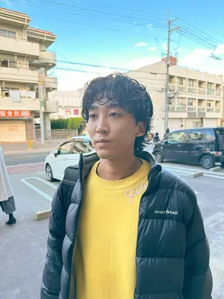 ミディアム パーマ メンズ パーマ/ハイトーン スパイキー/神田正紀のヘアスタイル