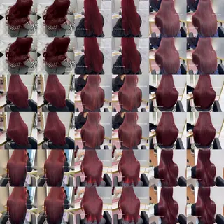 ロング カラー ブリーチなしピンク 赤井龍斗のヘアスタイル