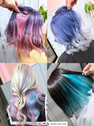 セミロング カラー ブリーチ人気No.1 MANATO🎨🌈のヘアスタイル