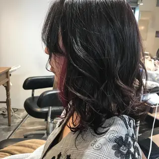 ミディアム 所渉/韓国レイヤー /ウルフカットのヘアスタイル