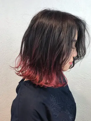 ミディアム カラー デザインカラー🌈 高木リョウのヘアスタイル