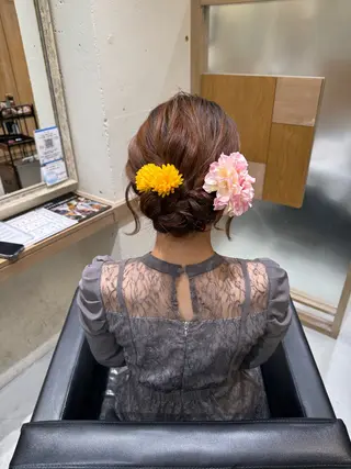 ヘアアレンジ レイヤー/顔周り/透 明感カラー/うる艶のヘアスタイル