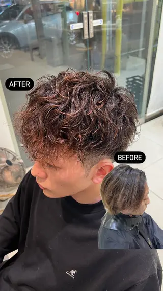 パーマ メンズ SENA 再現性 パーマと縮毛矯正のヘアスタイル