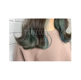 ミディアム カラー GARU-ガル-所属・TSUNO🦖 派手髪/オタク美容師のヘアスタイル