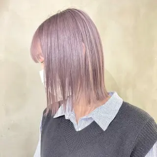 カラー まろみ暖色×ボブ ×chia🕯のヘアスタイル