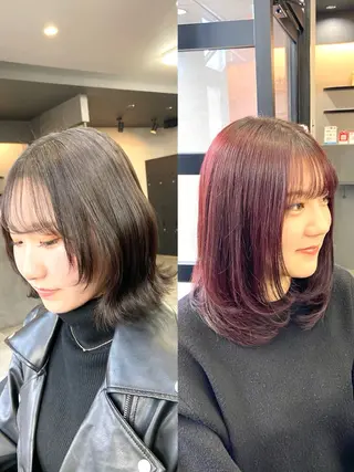 ミディアム カラー 【salon Def】所属・韓国風・透明感カラー 💫ami💫のヘアスタイル