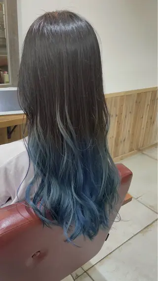 ロング カラー hair design NORM所属・吉田裕太/ハイライト ダブルカラーのヘアスタイル