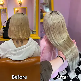 ロング シール+ちび編み込み エクステ梅田🐨のヘアスタイル