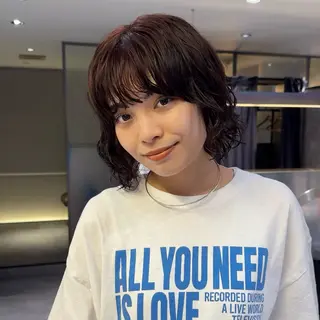 ショート カラー パーマ Qin shaire salon 原宿所属・🌿パーマ/ボブ/ レイヤー/Mikiのヘアスタイル