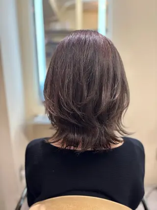 ミディアム 🌟髪質改善ケアカラ ー美髪縮毛矯正y🌟のヘアスタイル