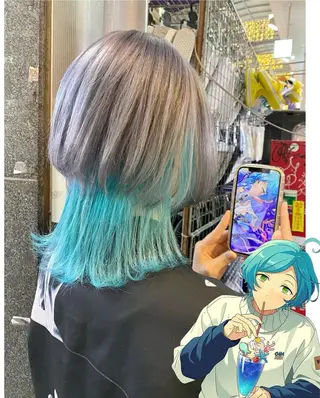 ショート カラー GARU-ガル-所属・TSUNO🦖 派手髪/オタク美容師のヘアスタイル