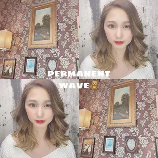 セミロング カラー パーマ ヘアアレンジ ami by Absolute所属・🐠店長 二田直人🐠のヘアスタイル