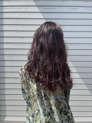 ロング カラー ヘアアレンジ パーマ、ボブ、透明感 カラー、小須田ゆあのヘアスタイル