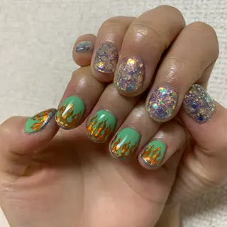 ネイル ネイルリボン 受付スタッフのネイルデザイン