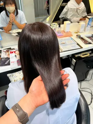 ロング 韓国風顔まわり/ベー ジュ/マツエク♡美咲のヘアスタイル