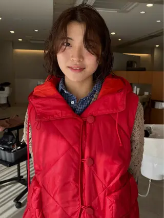 ミディアム カラー レイヤーカット ボブパーマNo.1のヘアスタイル