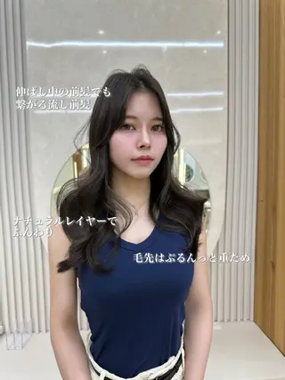 セミロング oto🎀×美髪× シースルー前髪🤍のヘアスタイル