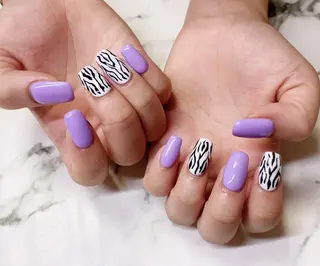 ロング カラー ネイル Q Free nailsのネイルデザイン