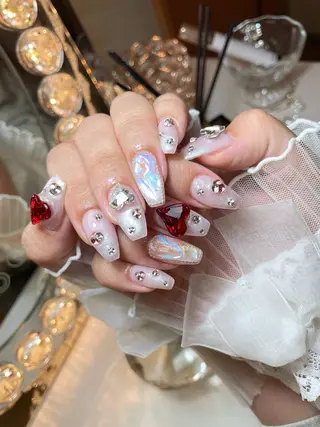 ネイル 23時まで❤︎韓国、 ワンホンネイルのネイルデザイン