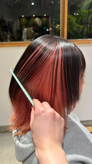 ミディアム カラー パライソ南公園店小嶋 さつきのヘアスタイル