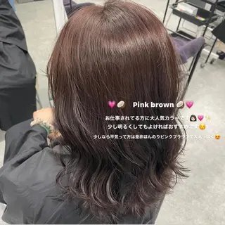 セミロング カラー パーマ ヘアアレンジ メンズ キッズ ネイル マツエク・マツパ 透明感カラー・レイヤ ー🎀amika🎀のヘアスタイル