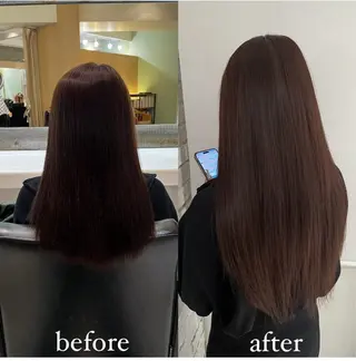 セミロング 濱川響太レディース カットモデルのヘアスタイル