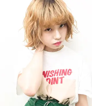 ミディアム カラー 🧡色落ちまで2度綺 麗なカラー🧡ヨシキのヘアスタイル