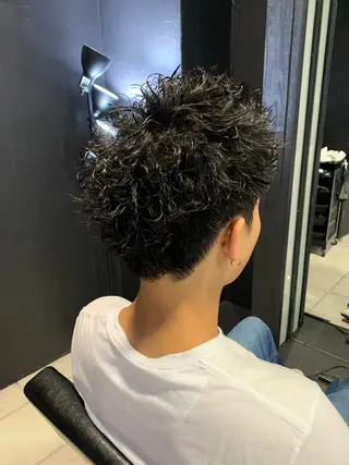 ショート メンズ メンズパーマ/難波/ 心斎橋　室園亮佑のヘアスタイル