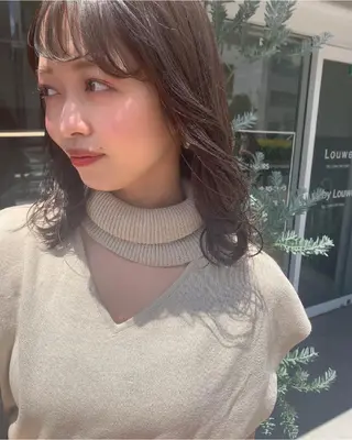 ミディアム 韓国ヘア/耳ツボジュ エリー♡ayumuのヘアスタイル