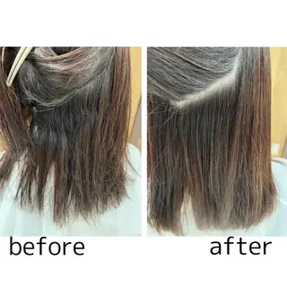 セミロング パーマ ✨髪質改善矯正× ブリーチ✨YU-KIのヘアスタイル