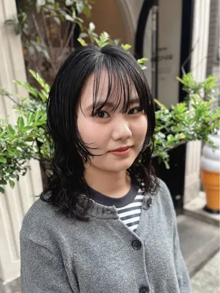 ミディアム パーマ 水原波津輝/ボブ /ニュアンスパーマのヘアスタイル