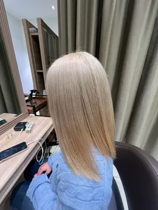 セミロング カラー ブリーチ/デザイン 💎ryuyaのヘアスタイル