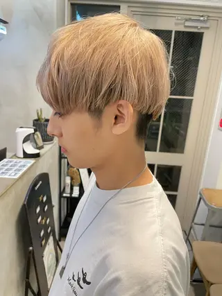 ショート カラー メンズ 小顔レイヤー×コンパ クトボブ/林隆平のヘアスタイル