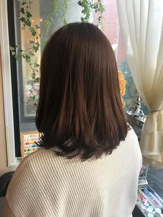 ミディアム 馬場 百合恵のヘアスタイル
