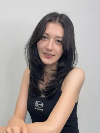 セミロング カラー 🦋韓国系指名No1 店長/圓山 祐也🦋のヘアスタイル